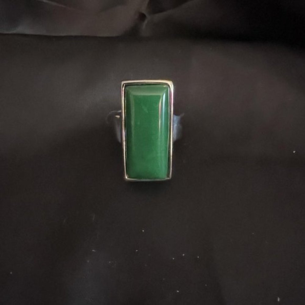 AVENTURINE STONE STAINLESS STEEL RING